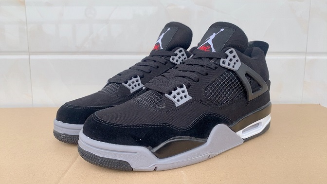 2022 Air Jordan 4 Black Grey White Shoes